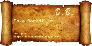 Daka Borbála névjegykártya