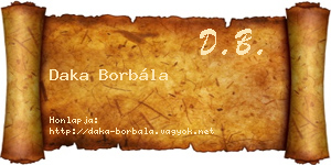 Daka Borbála névjegykártya