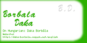 borbala daka business card