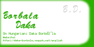 borbala daka business card